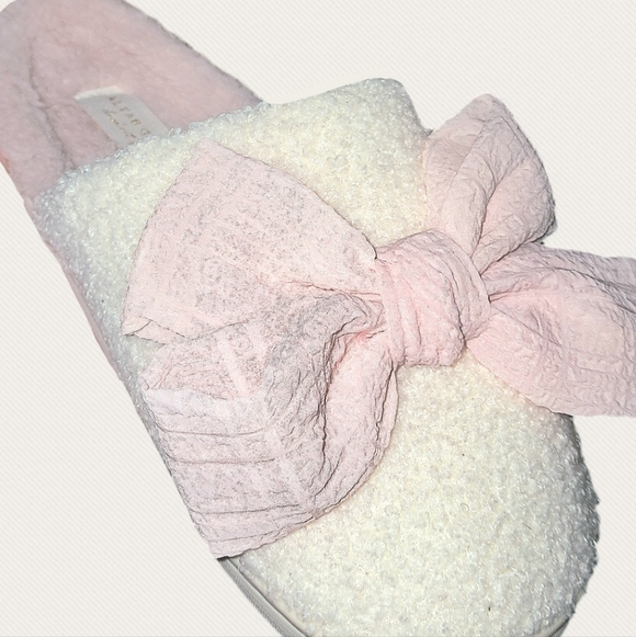 NWOT Altar'd State Bonnie Bow Slippers in Cream Pink Sz M 7/8 - Picture 6 of 6